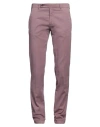 Berwich Man Pants Mauve Size 38 Cotton, Silk, Elastane In Purple