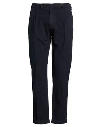 Berwich Man Pants Midnight Blue Size 34 Cotton, Linen In Multi
