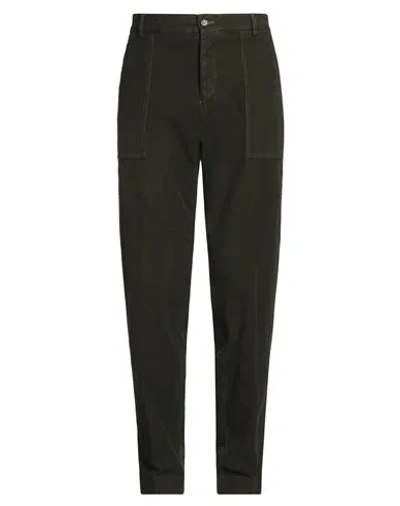 Berwich Man Pants Military Green Size 34 Cotton, Elastane In Black
