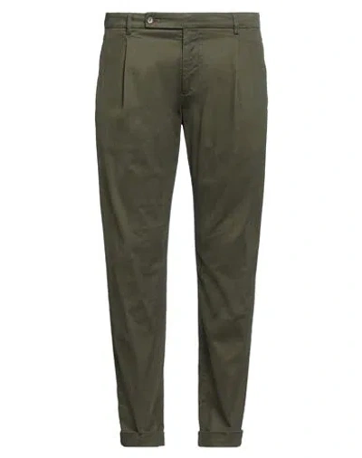 Berwich Man Pants Military Green Size 38 Cotton, Elastane