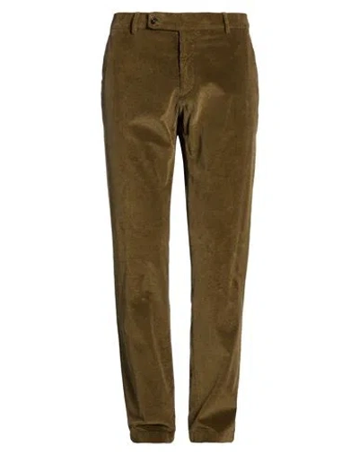 Berwich Man Pants Military Green Size 38 Cotton, Elastane In Brown