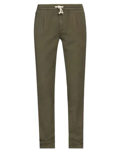 Berwich Man Pants Military Green Size 38 Cotton, Linen