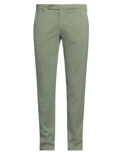 Berwich Man Pants Military Green Size 38 Cotton, Silk, Elastane In Green