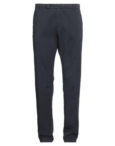 Berwich Man Pants Navy Size 44 Cotton, Elastane In Navy Blue