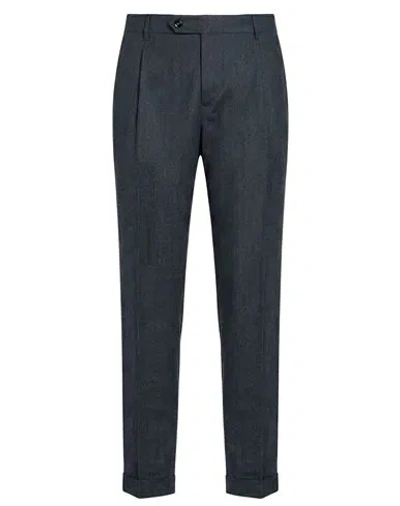 Berwich Man Pants Navy Size 38 Virgin Wool In Blue