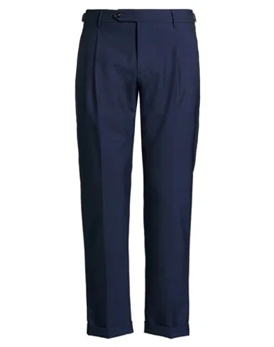 Berwich Man Pants Navy Size 38 Virgin Wool, Elastane In Blue
