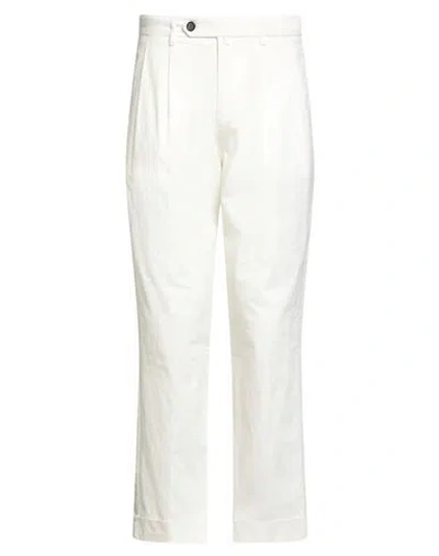Berwich Man Pants Off White Size 34 Cotton, Elastane