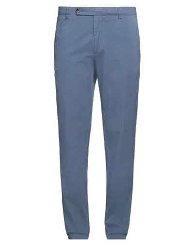 BERWICH BERWICH MAN PANTS PASTEL BLUE SIZE 42 COTTON, SILK, ELASTANE