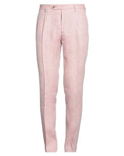 Berwich Man Pants Pink Size 38 Linen