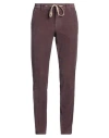 Berwich Man Pants Plum Size 34 Cotton, Elastane In Purple