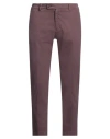 Berwich Man Pants Plum Size 34 Cotton, Elastane In Purple