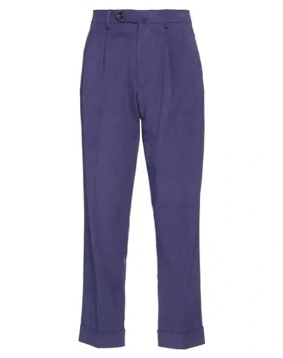 Berwich Man Pants Purple Size 32 Cotton, Elastane