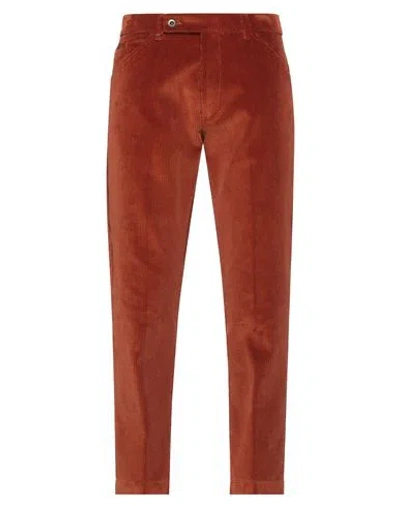Berwich Man Pants Rust Size 34 Cotton In Red