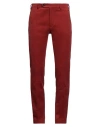 Berwich Man Pants Rust Size 42 Cotton, Elastane In Burgundy