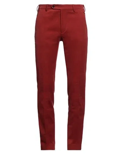 Berwich Man Pants Rust Size 42 Cotton, Elastane In Burgundy