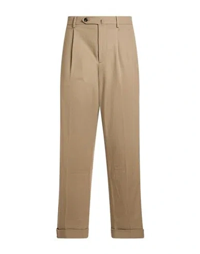 Berwich Man Pants Sand Size 38 Cotton, Elastane In Brown