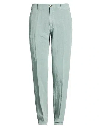 Berwich Man Pants Sky Blue Size 42 Lyocell, Linen In Green