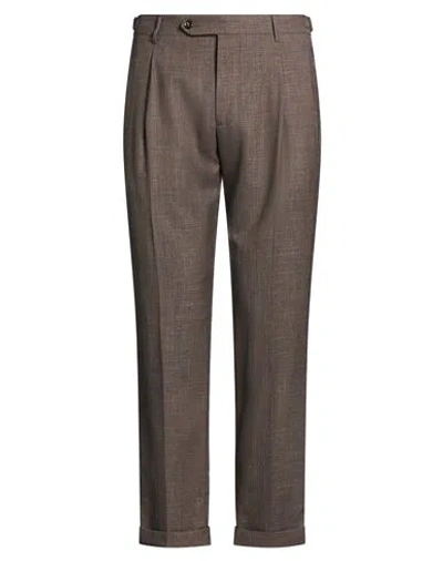 Berwich Man Pants Taupe Size 34 Virgin Wool, Silk, Linen In Grey