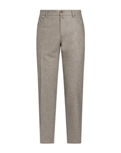 Berwich Man Pants Taupe Size 38 Virgin Wool In Gray