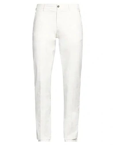Berwich Man Pants White Size 40 Cotton, Elastane In White
