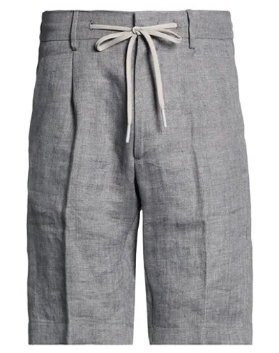 Berwich Man Shorts & Bermuda Shorts Charcoal Size 28 Linen In Gray