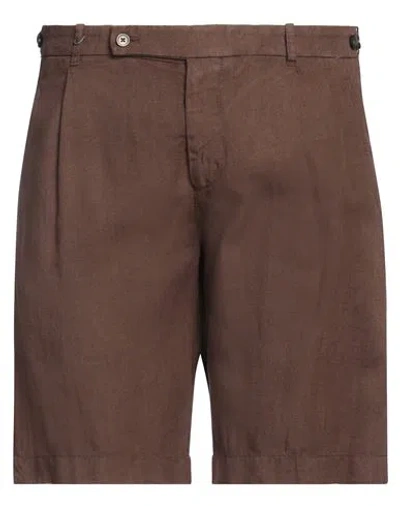 Berwich Man Shorts & Bermuda Shorts Cocoa Size 36 Cotton, Linen In Brown