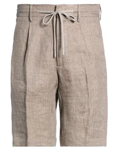 Berwich Man Shorts & Bermuda Shorts Dark Brown Size 28 Linen