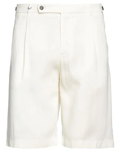 Berwich Man Shorts & Bermuda Shorts Ivory Size 38 Cotton, Linen In White