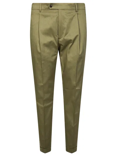 Berwich Green Relaxed Fit Front Pleated Trousers