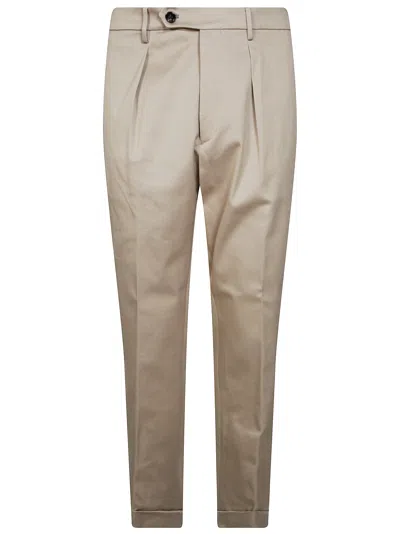 Berwich Pleated Turned-up Trousers In Brown