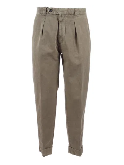 Berwich Multicolor Chiaia Relaxed Straight-leg Pants In Brown