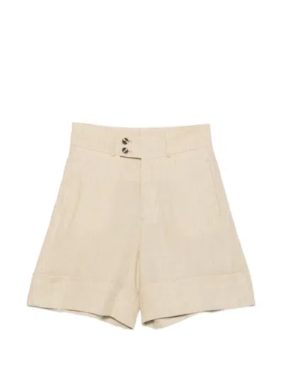 Berwich Nadine Buttoned Turn-up Shorts In Pink