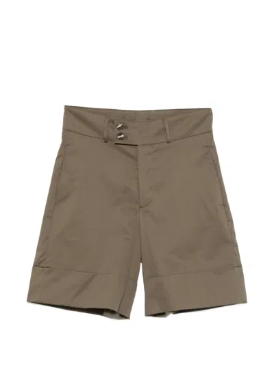 Berwich Nadine Double-button Shorts In Green