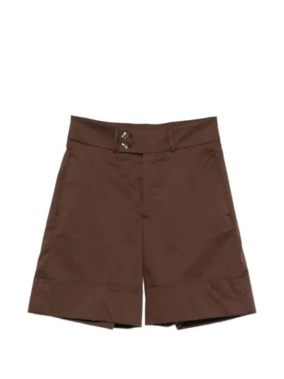 Berwich Nadine Turn-up Shorts In Brown