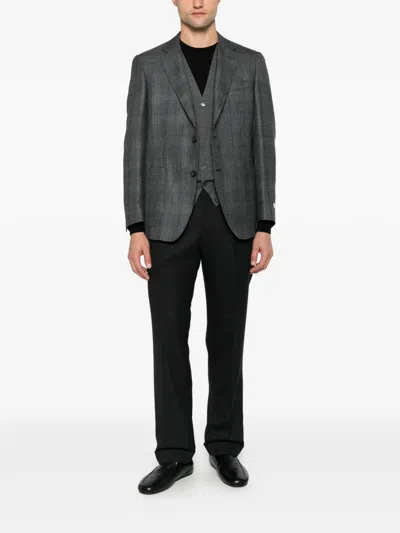 Berwich Negroni Pleated Straight-leg Trousers In Black