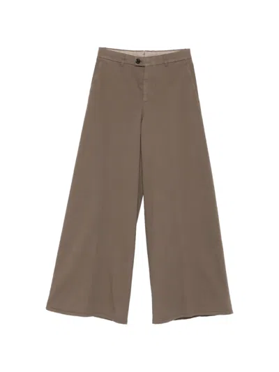 Berwich Nina Wide-leg Trousers In Brown