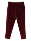 Berwich Pleated Corduroy Trousers In Burgundy