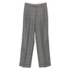 Berwich Pleated Checked Trousers In Gray