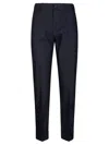 Berwich Trousers With Back Pockets And Cuffed Hem In Blue