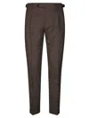 Berwich Tailored Trousers With Cuffed Hem And Pleats In Gray