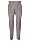 Berwich Tailored Trousers With Belt Loops And Cuffed Hem In Pink
