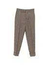 Berwich Herringbone-pattern Wool Trousers In Beige