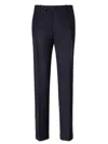 Berwich Virgin Wool Pants With Check Motif In Blue