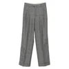 Berwich Pleated Checked Trousers In Gray