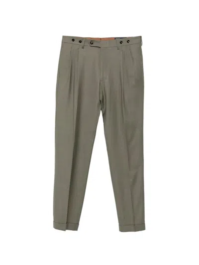 Berwich Pleated-detail Wool Trousers In Animal Print