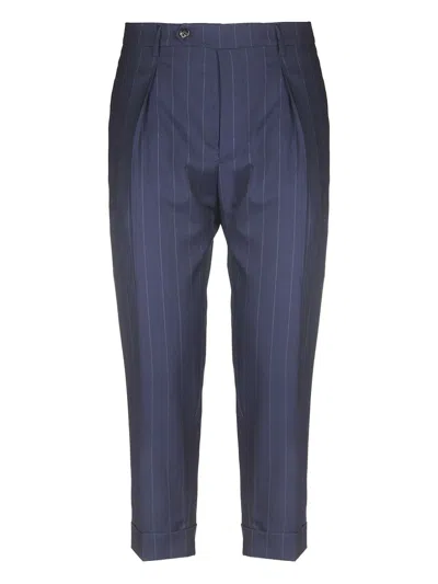 Berwich Pinstripe Tailored Trousers In Blue