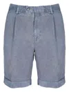 Berwich Pleat-detailed Linen Shorts In Blue