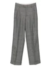 Berwich Pleated Checked Trousers In Blue