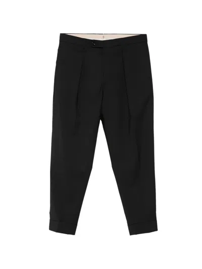 Berwich Pleated Cuffed Trousers In Black