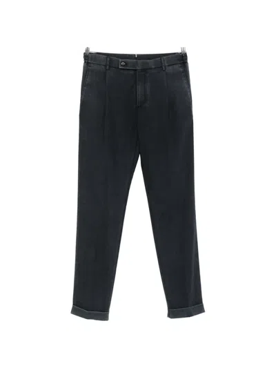 Berwich Pleated Cuffed Trousers In Black